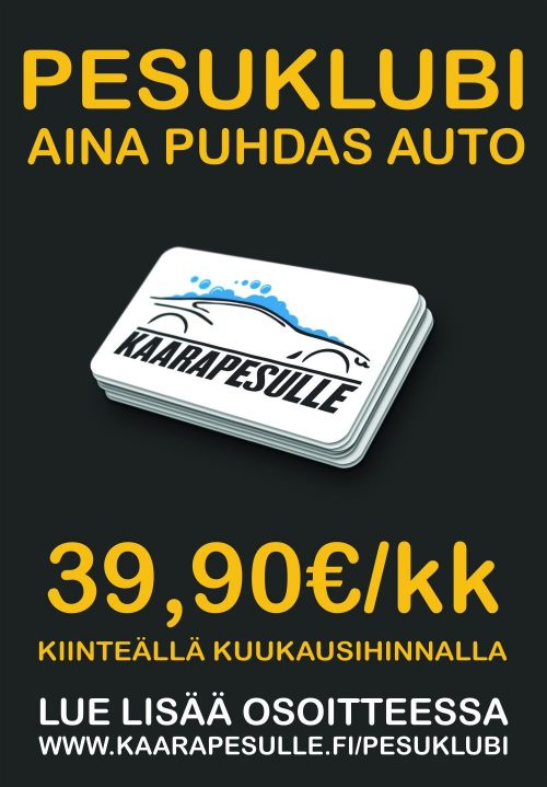 Kaarapesulle pesuklubi kiinteällä kuukausihinnalla